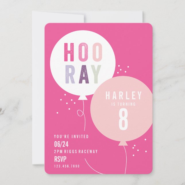 Convite de festas de aniversário de criança de gal (Frente)