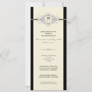 Convite de festas de aniversário de Nouveau (prata