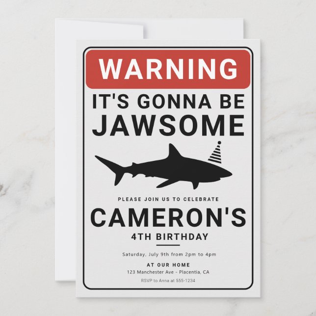 Convite de festas de aniversário do Ataque ao Tuba (Frente)