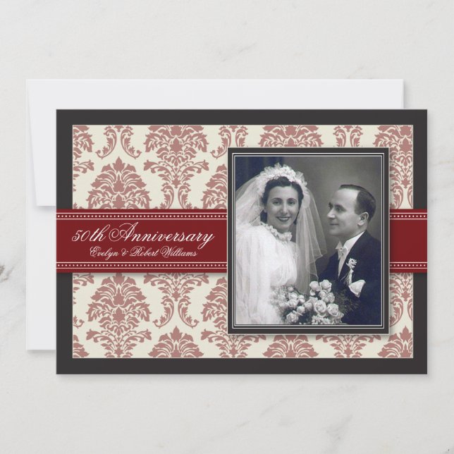 Convite de festas de Aniversário do Damasco Vermel (Frente)