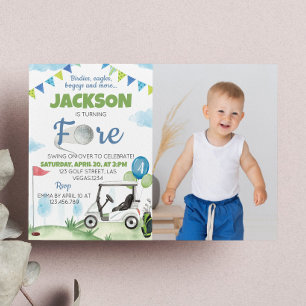 Convite de festas de aniversário do Tema Golf