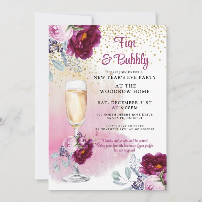 Convite de festas de Ano Novo (Frente)