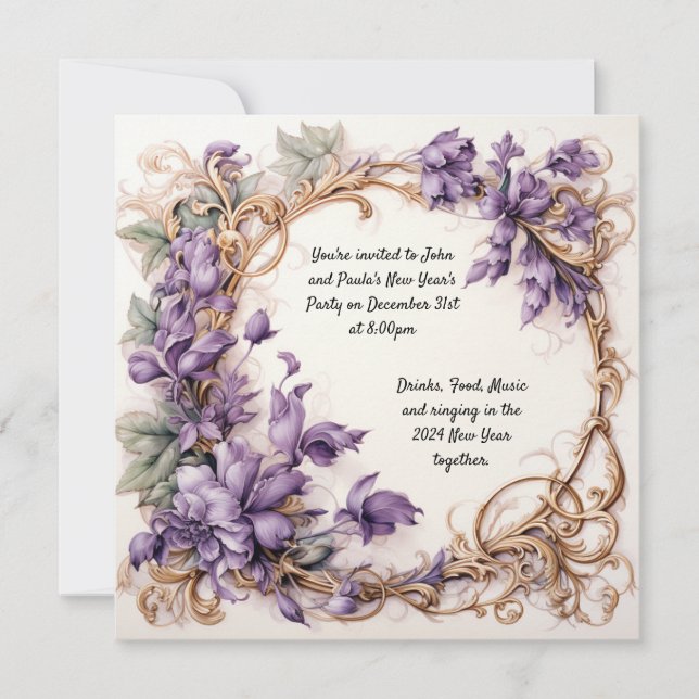 Convite de festas de Ano Novo (Frente)