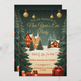 Convite de festas de Ano Novo 2026