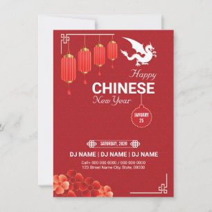 Convite de festas de Ano Novo Chinês