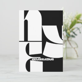 Convite de festas de Ano Novo da Retrora Preta e B