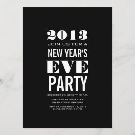 Convite de festas de Ano Novo de 2013, preto branc