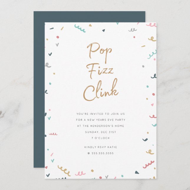 Convite de festas de Ano Novo de Memphis (Frente/Verso)