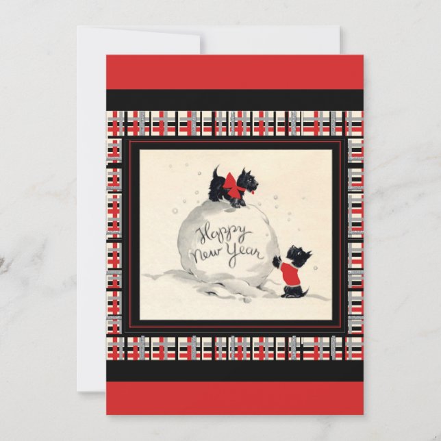 Convite de festas de Anos novos Scottie Dog (Frente)