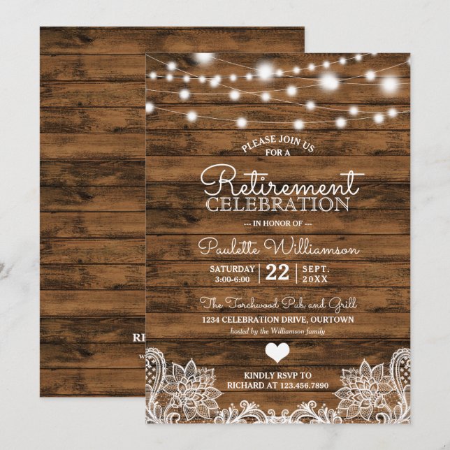 Convite de festas de Aposentação das Luzes de Stri (Frente/Verso)