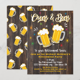 Convite de festas de Aposentação de Cervejas e C