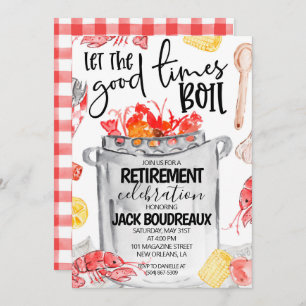 Convite de festas de Aposentação de Lagostas