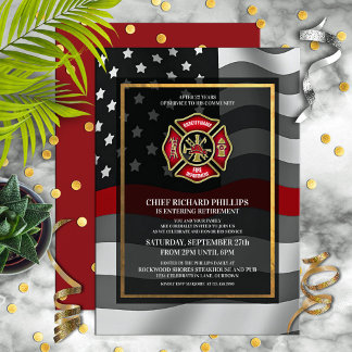 Convite de festas de Aposentação do Bombeiro