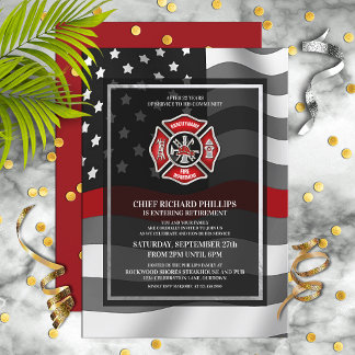 Convite de festas de Aposentação do Bombeiro