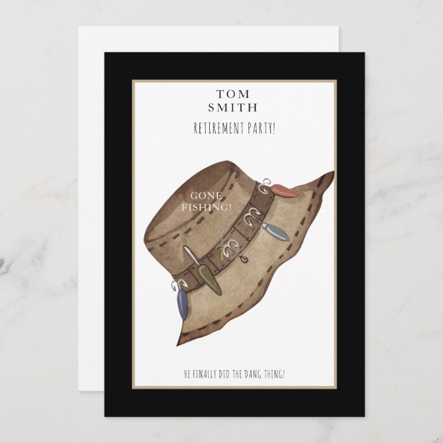 Convite de festas De Aposentação Do Chapéu De Pesc (Frente/Verso)