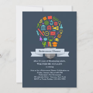 Convite de festas de Aposentadoria da Lâmpada de 