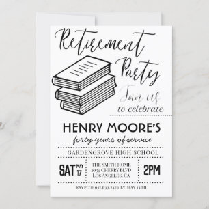 Convite de festas de aposentadoria de professor in