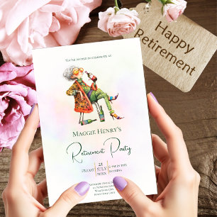 Convite de festas de aposentadoria de Quirky Lady
