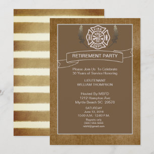 Convite de festas de Aposentadoria do Bombeiro