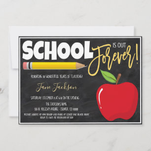 Convite de festas de aposentadoria do professor