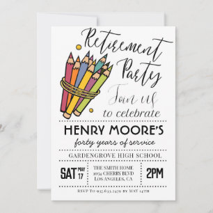 Convite de festas de aposentadoria do professor de