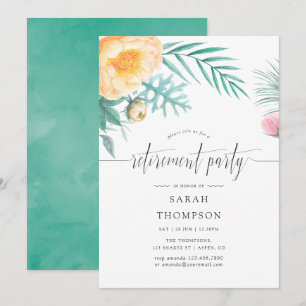 Convite de festas de Aposentadoria Floral da Casa 