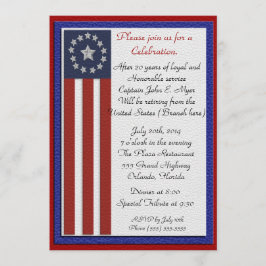 Convite de festas de aposentadoria militar