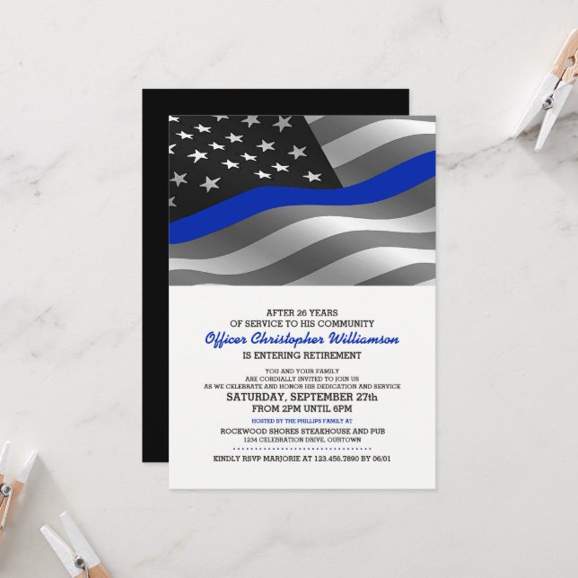 Convite de festas de aposentadoria policial (Frente/Verso In Situ)