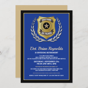 Convite de festas de aposentadoria policial
