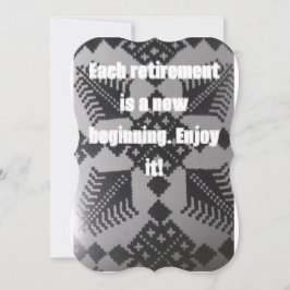 convite de festas de aposentadoria preto e branco