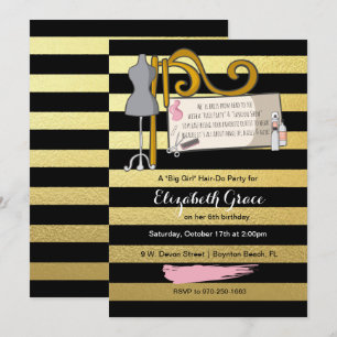 Convite de festas de Apresentação de Cabelos/Modos