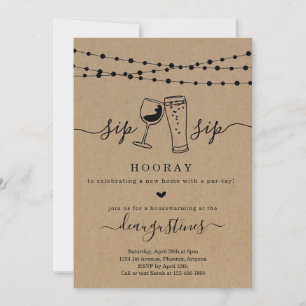 Convite de festas De Aquecimento De Casa Sip Sip H