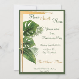 Convite de festas de Aquecimento de Palma Tropical