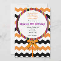 Convite de festas de Arco de Abóbora Lollipop