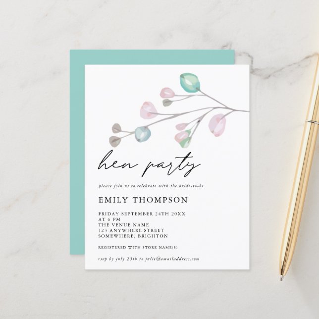 Convite de festas De Artsy De Orçamento (Frente/Verso In Situ)