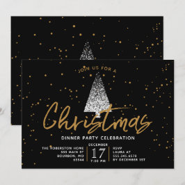 Convite de festas de Árvore de Natal Branco Modern