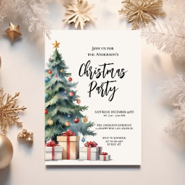 Convite de festas de Árvore de Natal Elegante