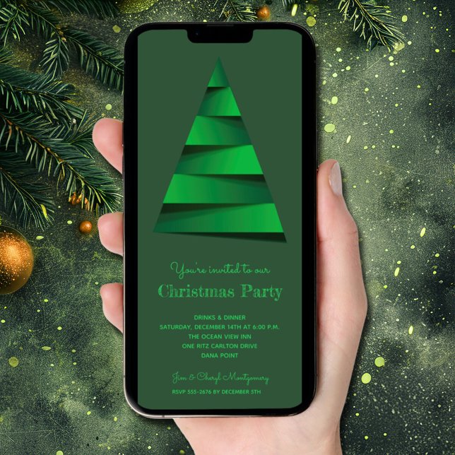 Convite de festas de Árvore de Natal Moderno (Modern Christmas Tree Party Invitations - INSTANT DOWNLOAD and/or PRINTED)