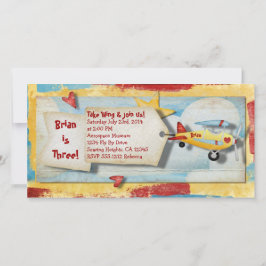 Convite de festas de avião