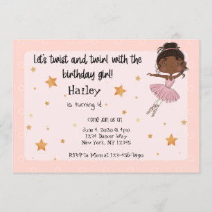 Convite de festas de Ballerina Escuro