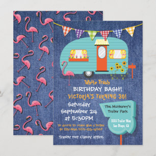 convite de festas de Bash de Aniversário de Lixo 