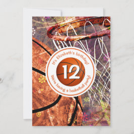 Convite de festas de basquetebol feminino
