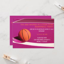 Convite de festas de basquetebol feminino de campo