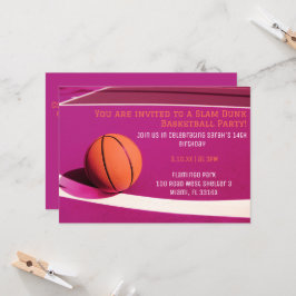 Convite de festas de basquetebol feminino de campo