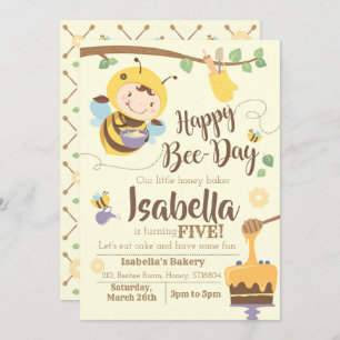 Convite de festas de Bee Day