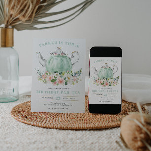 Convite de festas de Birthday Par-Tea Tea