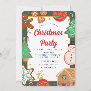Convite de festas de biscoitos de Natal