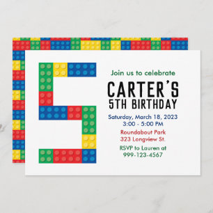 Convite de festas de Bloco de Construção para Part