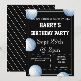 Convite de festas de Bola de Golfe Editável