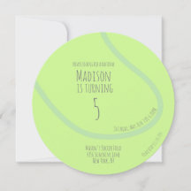 Convite de festas de Bola de Tênis Moderno